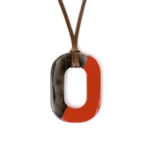 ペンダント オーバル / レッド [P009R]